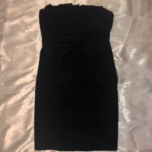 A Line Silk Formal Black Dress